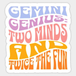 Gemini Genius Zodiac Sign Birthday Sticker